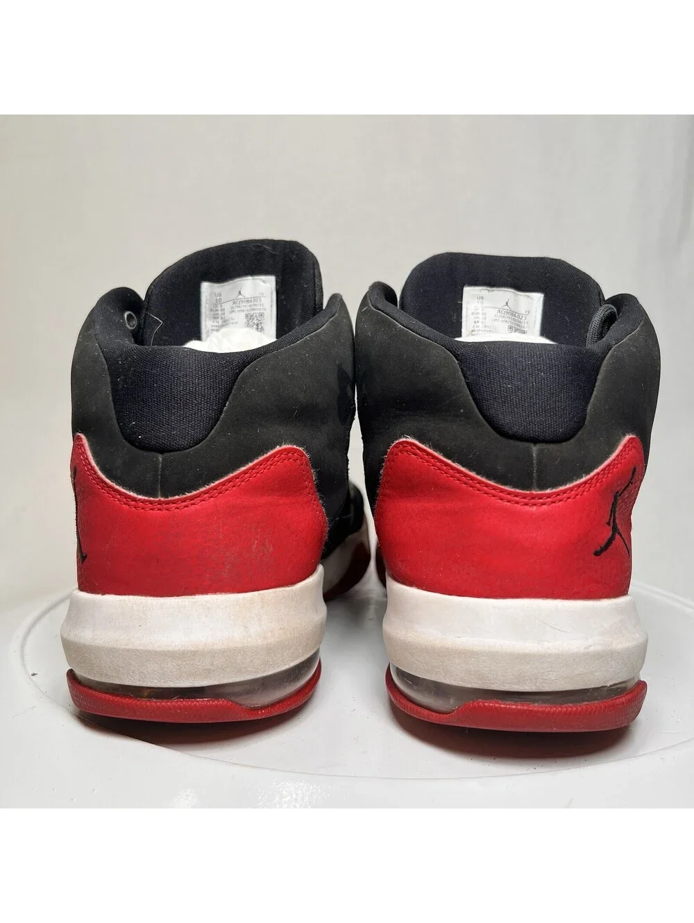 Jordan Max Aura Black Suede Basketball Shoes Mens Size 10 Nike Air Red White